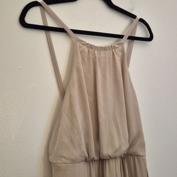 Show Me Your Mumu Amanda Maxi Dress XL Tan High Neck Empire Waist Open Back NWOT - Picture 9 of 10